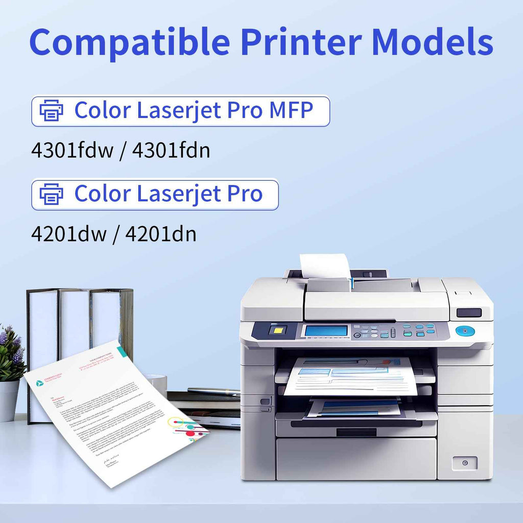 myCartridge HP Color LaserJet Pro MFP 4301fdn Toner With Chip 4-Pack (Black, Cyan, Yellow, Magenta) | HP Color LaserJet Pro MFP 4301fdn · High-Yield · Latest Chip Version |