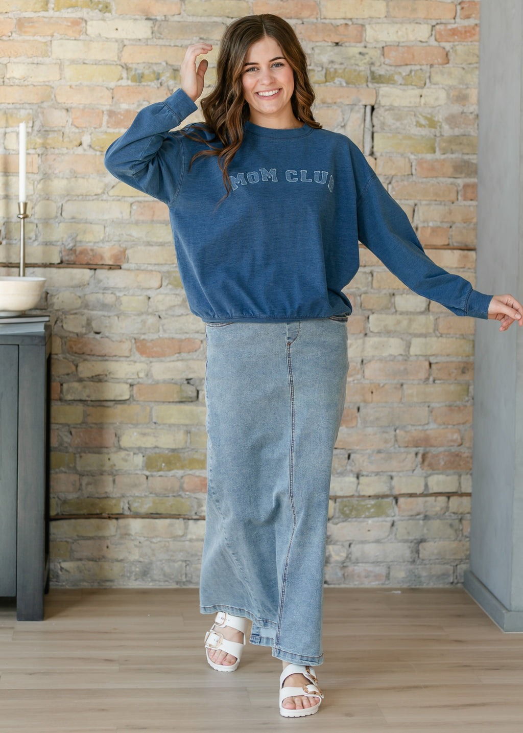 Donna Classic Wash Maxi Denim Skirt