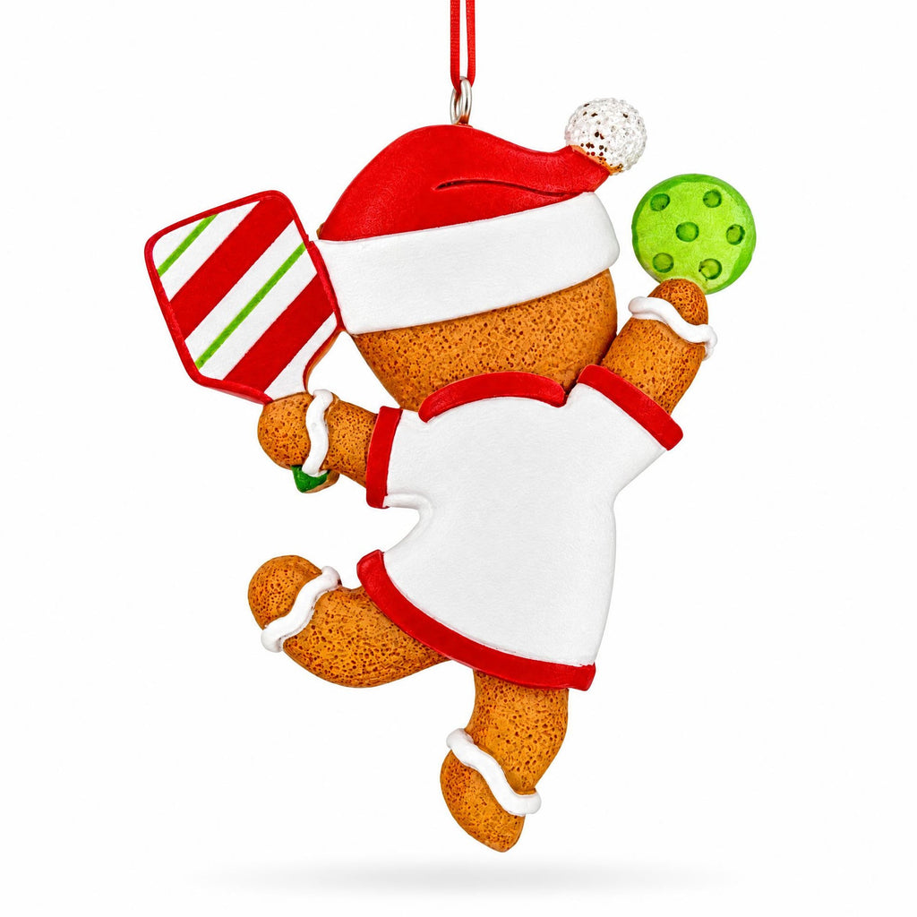 Dinkin' All The Way Gingerbread Pickleball Resin Christmas Ornament