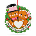 Mr & Mrs First Christmas Couple Gingerbread Wreath Resin Christmas Ornament
