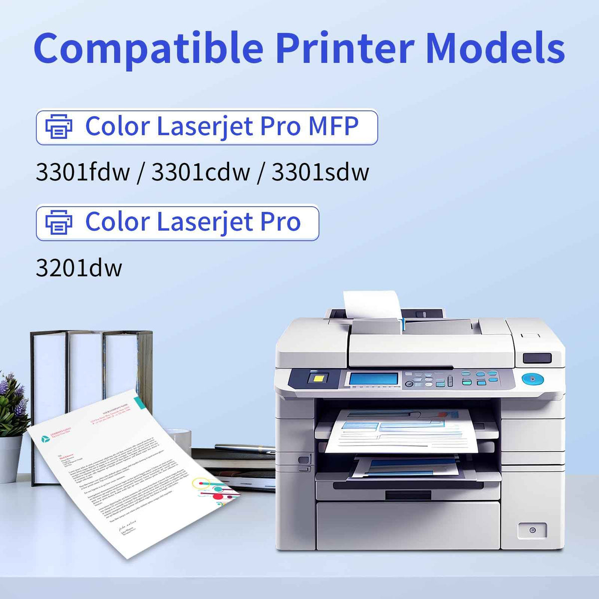 myCartridge HP Color LaserJet Pro 3201dw Toner With Chip 4-Pack (Black, Cyan, Yellow, Magenta) | HP Color LaserJet Pro 3201dw · High-Yield · Latest Chip Version |