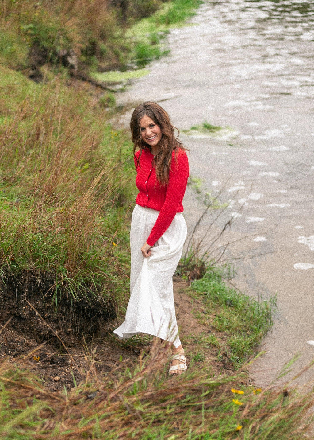 Mason Red Button Up Cardigan