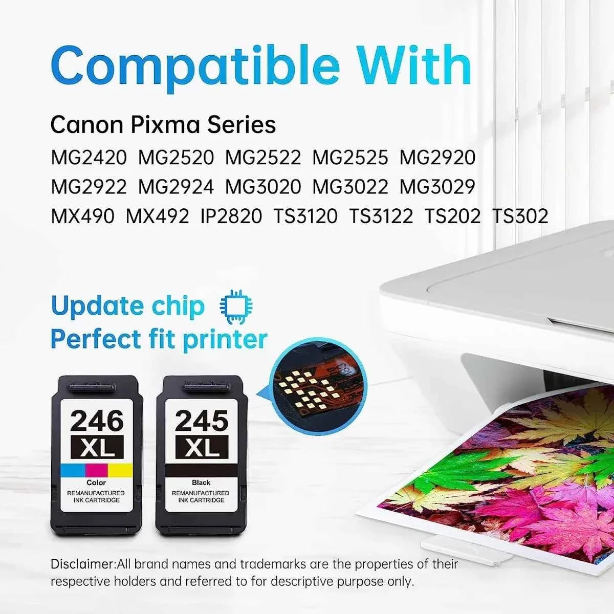 myCartridge Compatible Remanufactured Canon PG245XL CL246XL Ink Cartridges 2-Pack (Black, Tri-color) | Pixma MG2420 MG2520 MG2522 MG2920 MG2922 MG2924 MX490 MX492 | 400 Pages High Yield